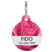 ピンク結婚ローズ写真 ペット　ネームタグ (裏面)