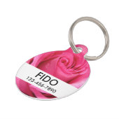 ピンク結婚ローズ写真 ペット　ネームタグ (側面)