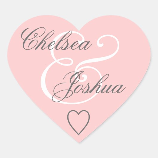 ピンク結婚封筒用シールハートV07 ハートシール (正面)