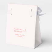 ピンク結婚式の引き出物の赤面箱 フェイバーボックス (裏面サイド)