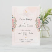 ピンク結婚式招待状カードluxyデザイン 招待状 (スタンド正面)