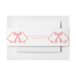 ピンク結婚式招待状ベリーバンドベルリボン 招待状ベリーバンド