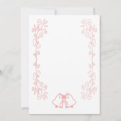 ピンク結婚式招待状ベルズスクロール 招待状 (裏面)