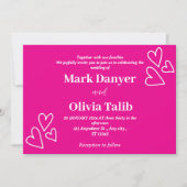 ピンク結婚式招待状 | ロマンチックでタイムレス 招待状 (正面)