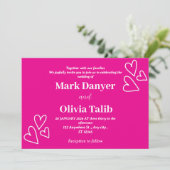 ピンク結婚式招待状 | ロマンチックでタイムレス 招待状 (スタンド正面)