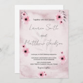 ピンク結婚式招待状 招待状 (正面/裏面)