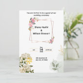 ピンク結婚式招待状 招待状 (スタンド正面)