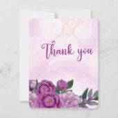 ピンク結婚牡丹サンキューカード サンキューカード (正面)