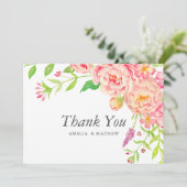 ピンク結婚牡丹 サンキューカード (スタンド正面)