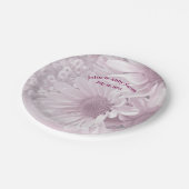 ピンク結婚色のデイジー赤面 ペーパープレート (アングル)