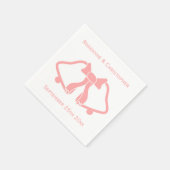 ピンク結婚色のナプキンベルとリボン スタンダードカクテルナプキン (角)