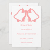 ピンク結婚色のメニューベルとリボン メニュー (正面/裏面)