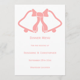 ピンク結婚色のメニューベルとリボン メニュー