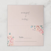 ピンク結婚色の座席表と花 プレイスカード (外部開封)
