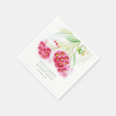 ピンク結婚色の赤いグミの水の色カスタム色 スタンダードカクテルナプキン (角)