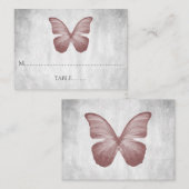 ピンク結婚蝶座席表 プレイスカード (正面/裏面)