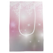 ピンク結婚《写真》ぼけ味のレース ミディアムペーパーバッグ (裏面)