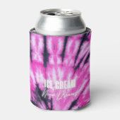 ピンク絞り染めクーラーボックス 缶クーラー (缶正面)