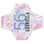 ピンク絞り染めチームジャージー番号と名前 サッカーボール (フラット)