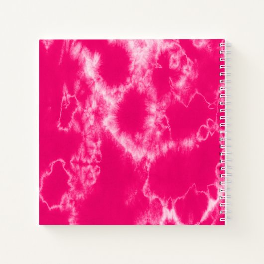 ピンク絞り染めパーソナライズされたクリスマスキッズ写真 ノートブック (裏面)