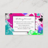 ピンク絵を描とブラックの斑点 名刺 (裏面)