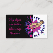 ピンク絵を描とブラックの斑点 名刺 (正面)