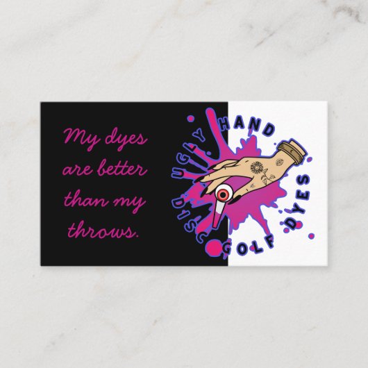 ピンク絵を描とブラックの斑点 名刺 (正面)