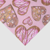 ピンク絵を描にかわいい手のハート型クッキー 薄葉紙 (詳細)