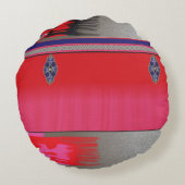 ピンク絵を描のドレスを着た女性の一種 ラウンドクッション (裏面)