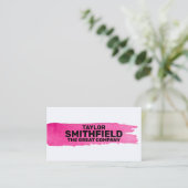 ピンク絵を描のブラシ線 名刺 (スタンド正面)