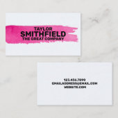 ピンク絵を描のブラシ線 名刺 (正面/裏面)