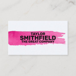 ピンク絵を描のブラシ線 名刺