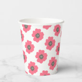 ピンク絵を描の花お洒落紙カップ 紙コップ (裏面)