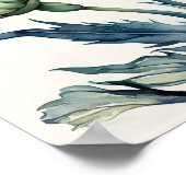 ピンク絵を描カーネーションの水色 ポスター (角)