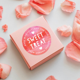 ピンク絵を描クレッド甘いトリートバレンタインデー授業 ラウンドシール