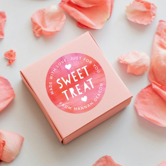 ピンク絵を描クレッド甘いトリートバレンタインデー授業 ラウンドシール