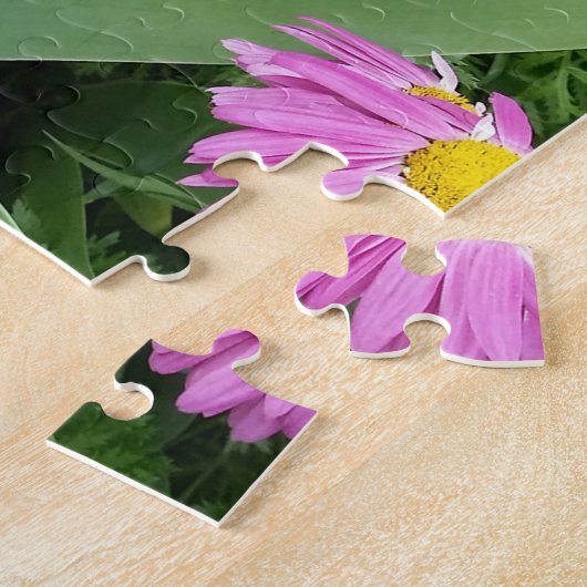 ピンク絵を描デイジー花自然撮影 ジグソーパズル (側面)