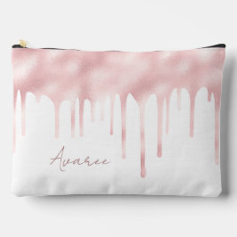 ピンク絵を描ドリパーソナライズされたップ アクセサリーポーチ