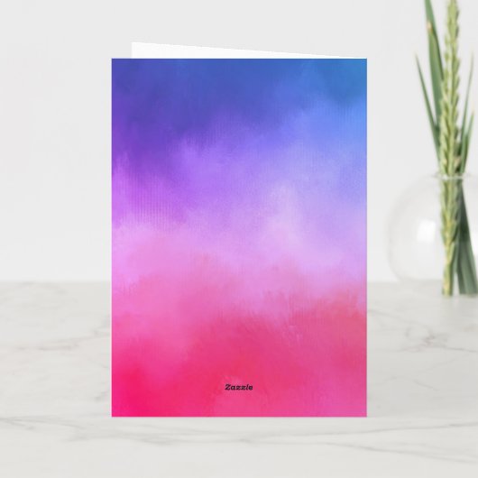 ピンク絵を描パープルの折り畳みビジネスをお願いします シーズンカード (裏面)