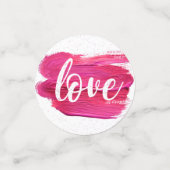 ピンク絵を描ロラブ引用文抽象芸術モダン コンフェッティ (スモール正面)