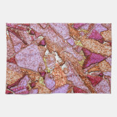 ピンク絵を描薄紫火山岩スケッチ キッチンタオル (横)