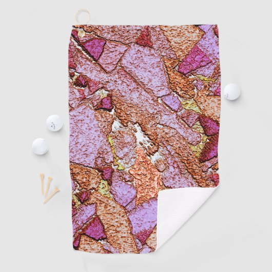 ピンク絵を描薄紫火山岩スケッチ ゴルフタオル (インサイチュ)