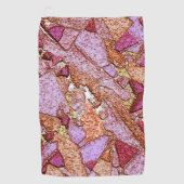 ピンク絵を描薄紫火山岩スケッチ ゴルフタオル (正面)