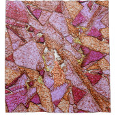 ピンク絵を描薄紫火山岩スケッチ シャワーカーテン (正面)