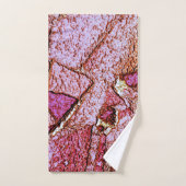 ピンク絵を描薄紫火山岩スケッチ バスタオルセット (ハンドタオル)