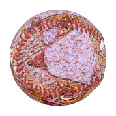 ピンク絵を描薄紫火山岩スケッチ 野球ボール (正面左)