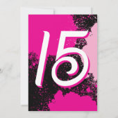 ピンク絵を描（ばちゃばちゃ）跳ねるフォト15誕生日招待状 招待状 (裏面)