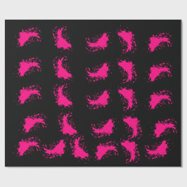 ピンク絵を描（ばちゃばちゃ）跳ねる包装紙 ラッピングペーパー