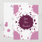 ピンク絵を描 招待状 (正面/裏面)