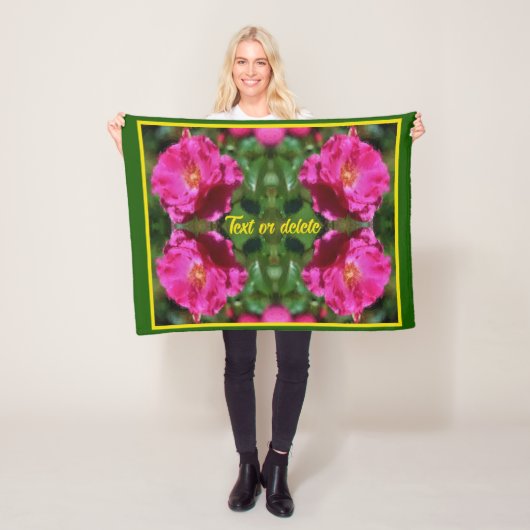 ピンク絵画ローズ抽象芸術パーソナライズされた花 フリースブランケット (インサイチュ)